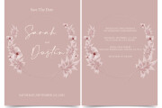 Draw wedding invitation and save the date in watercolor style flowers 9 - kwork.com