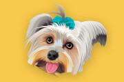 I will make vector illustration dog, cat, animal, pet, cartoon portrait 7 - kwork.com