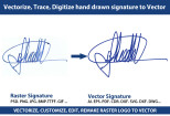 I will vectorize, trace, digitize the hand-drawn signature to vector 9 - kwork.com