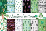 Woodland patterns. Forest seamless. Trees. Digital papers 13 - kwork.com