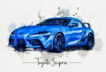 Turn your car, vehicle image into digital watercolor style painting 11 - kwork.com