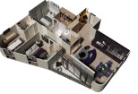 3d visualization of the layout of the apartment 10 - kwork.com