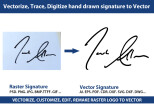 I will vectorize, trace, digitize the hand-drawn signature to vector 6 - kwork.com