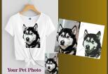 I will do vector art portrait of your pet for your T-shirt 6 - kwork.com