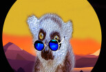 Five Digital Funny Animal Character illustrations Wearing Sunglasses 7 - kwork.com