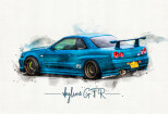Turn your car, vehicle image into digital watercolor style painting 8 - kwork.com