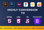 I will convert psd to html, figma to html, xd to html responsive 7 - kwork.com