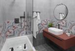 Bathroom design project 3 options with tile selection service 12 - kwork.com