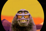Five Digital Funny Animal Character illustrations Wearing Sunglasses 8 - kwork.com