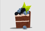 I will draw a flat image of food, drinks, fruits, vegetables, sweets 10 - kwork.com