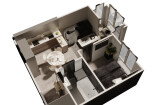 3d visualization of the layout of the apartment 16 - kwork.com