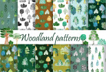 Woodland patterns. Forest seamless. Trees. Digital papers 12 - kwork.com