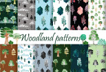 Woodland patterns. Forest seamless. Trees. Digital papers 10 - kwork.com