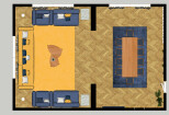 2d rendered floor plan, floor plan furniture planning 7 - kwork.com