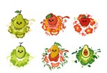 Create cute fruits, food and drink illustrations using illustrator 16 - kwork.com